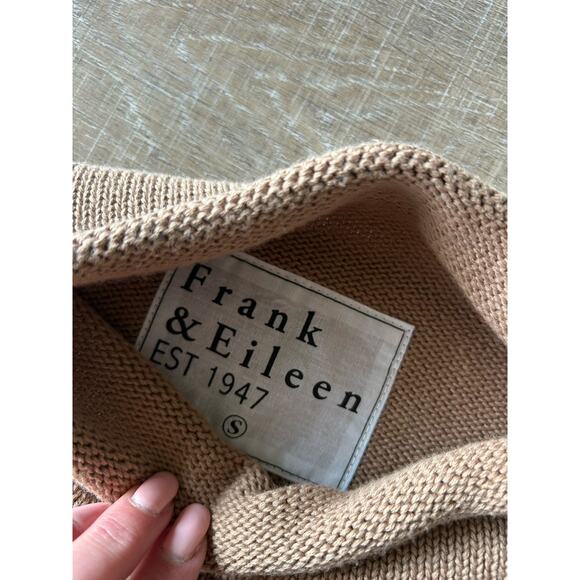 Frank & Eileen Oversized Cotton Sweater Dress Womens S Roll Neck Tan Camel EUC - Picture 7 of 11